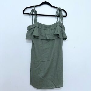 Indikah by Angel biba natural linen cotton dress braided strands size XS